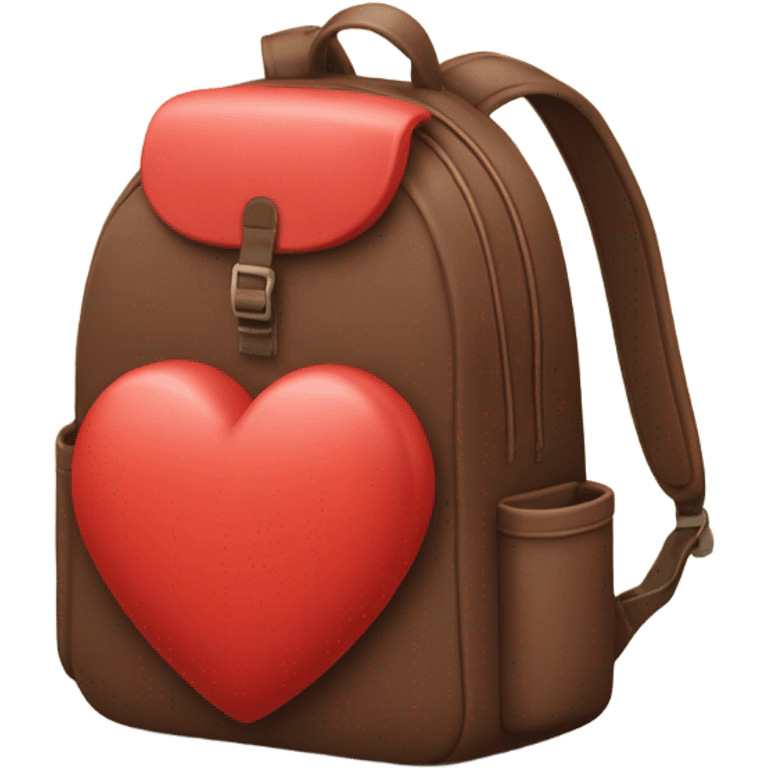 backpack in the shape of a heart emoji