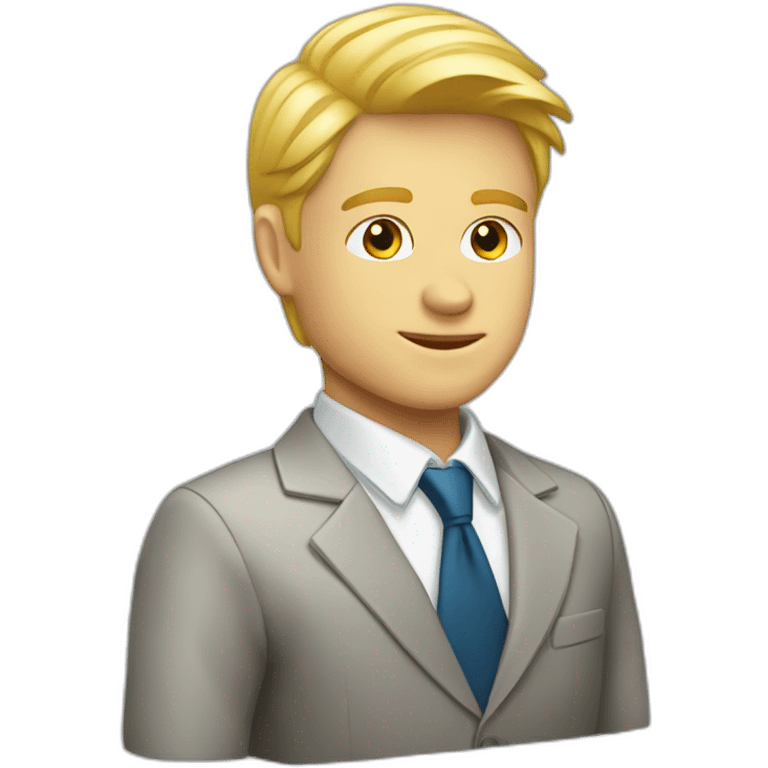 Young blond business man smart it b2b businesd emoji