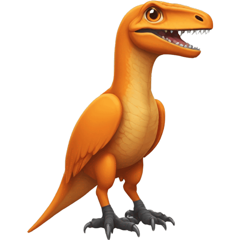 Orange velocaraptor with pointy snout emoji