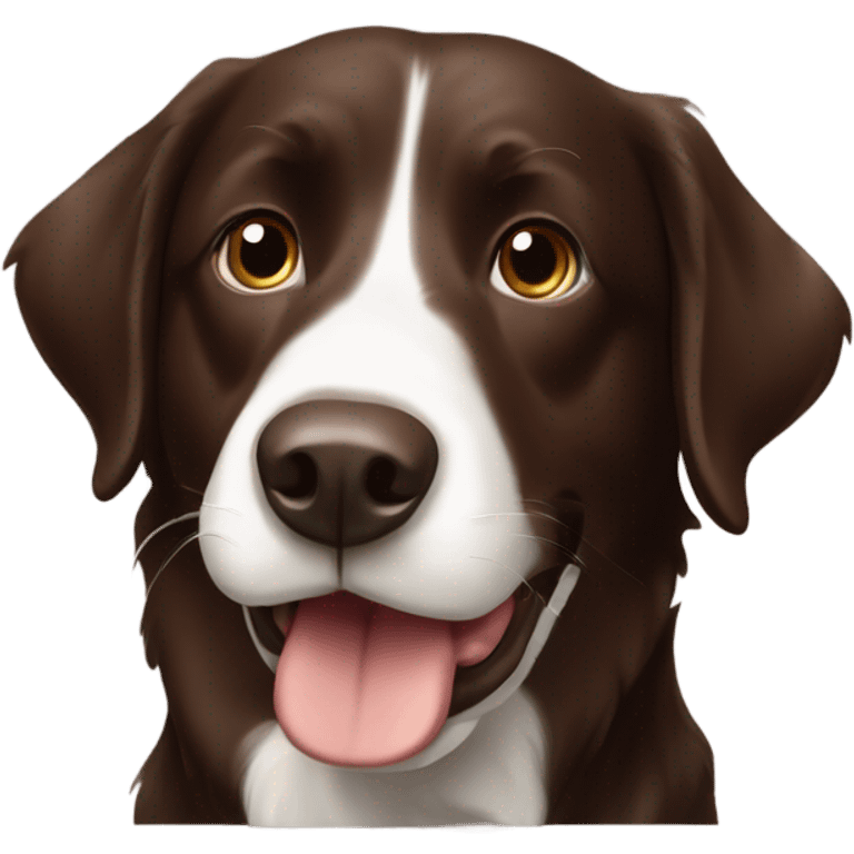 Chocolate lab playing with boarder collie  emoji