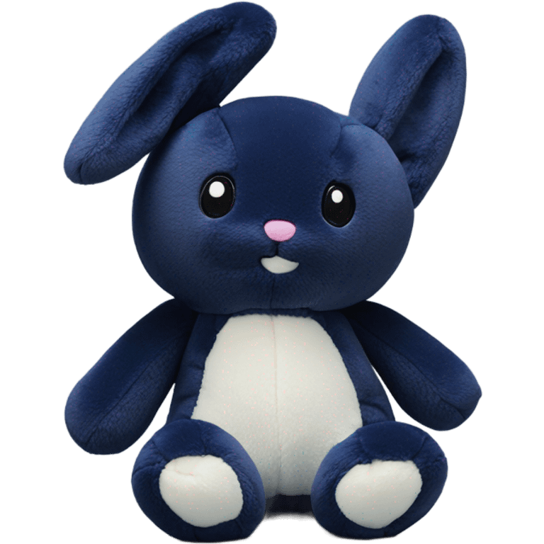 jellycat bunny navy with bluberry print for inside ears and paws  emoji