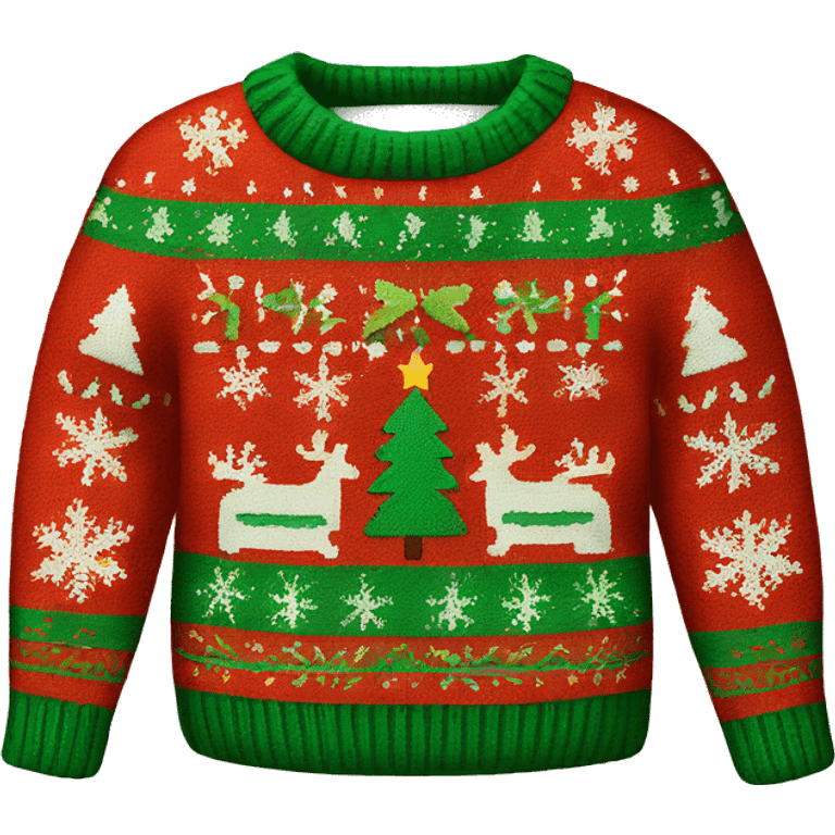 red and green christmas sweater emoji