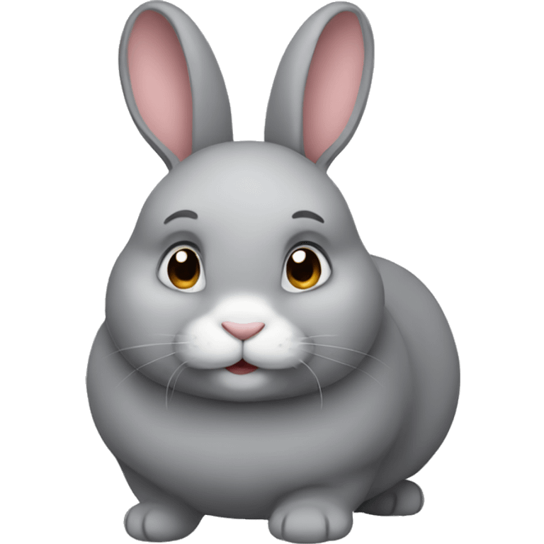 gray fat rabbit emoji