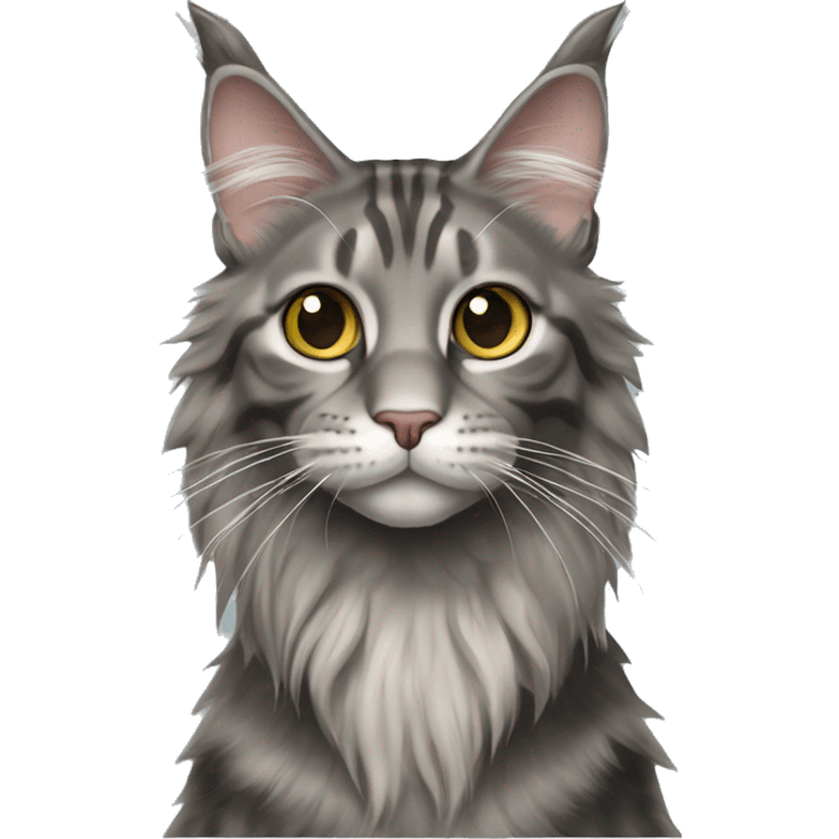 Maine coon cat tabby grey  emoji