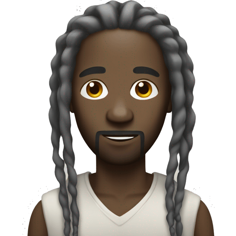 Black man with white dreadlocks  emoji