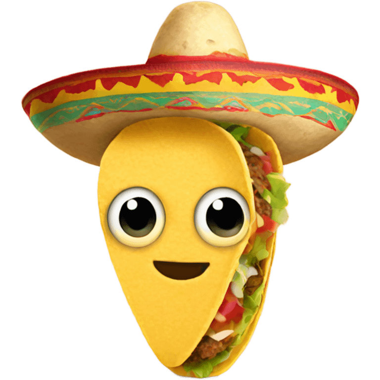 Taco wearing a sombrero emoji