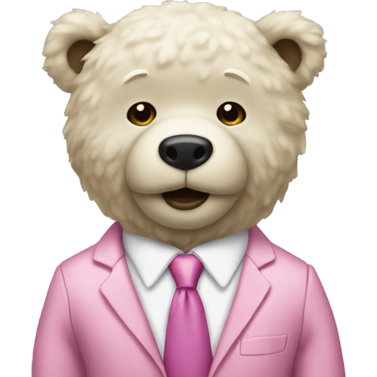 whiteteddybear wearing pink suit emoji