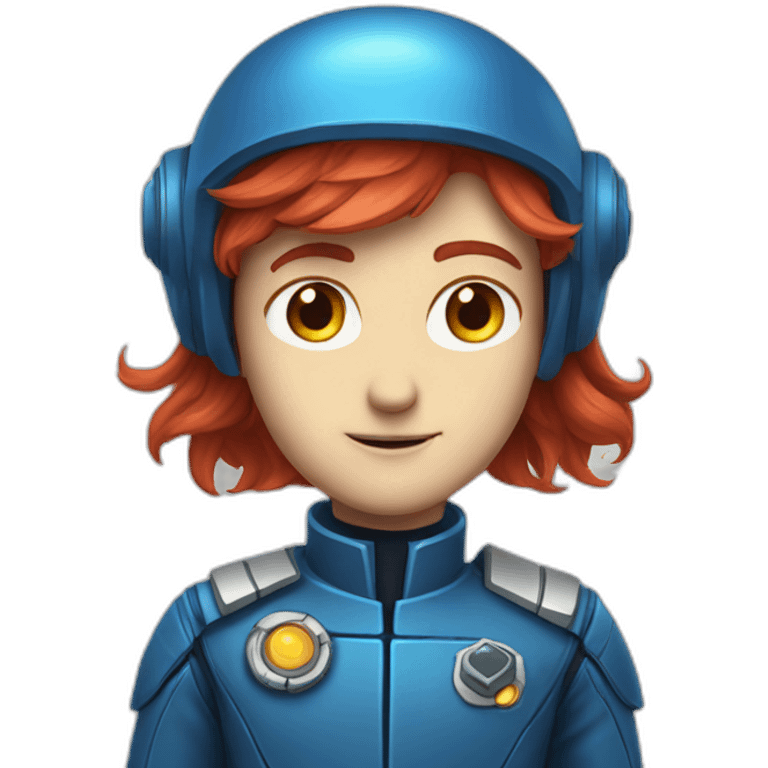 Handsome space captain blue eyes neat red hair emoji