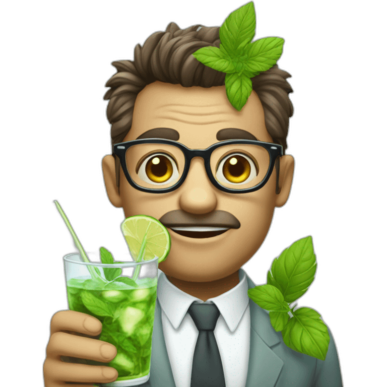 psyduch with glasses drinking mojito? emoji