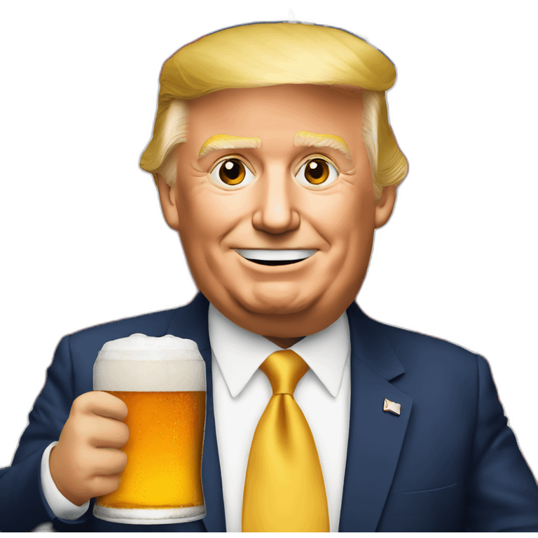 Trump drink beer emoji