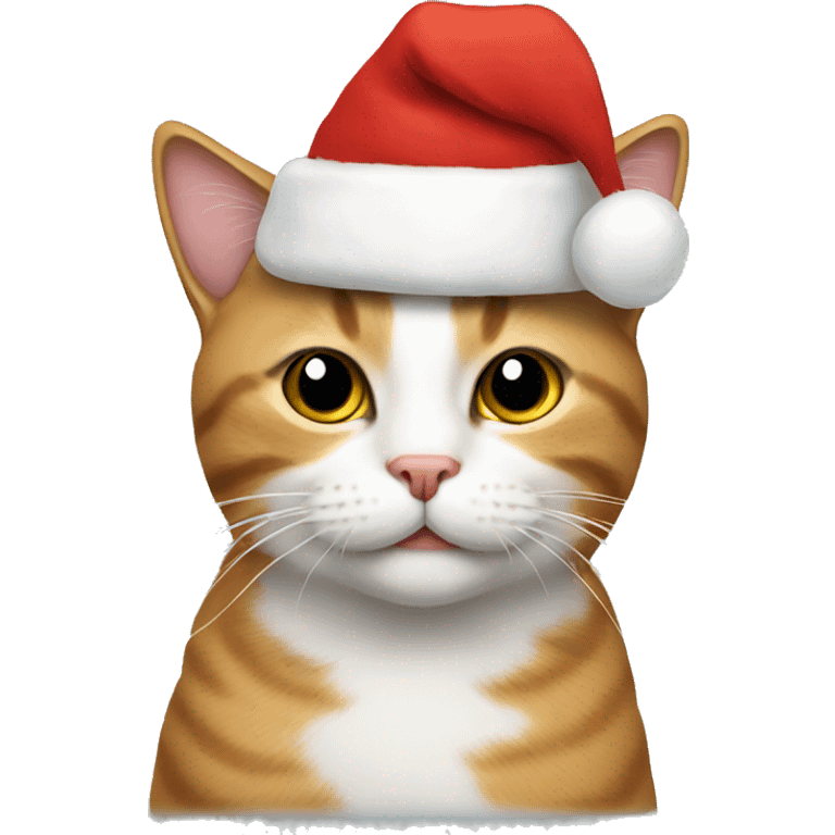 Cat wearing a Christmas hat emoji