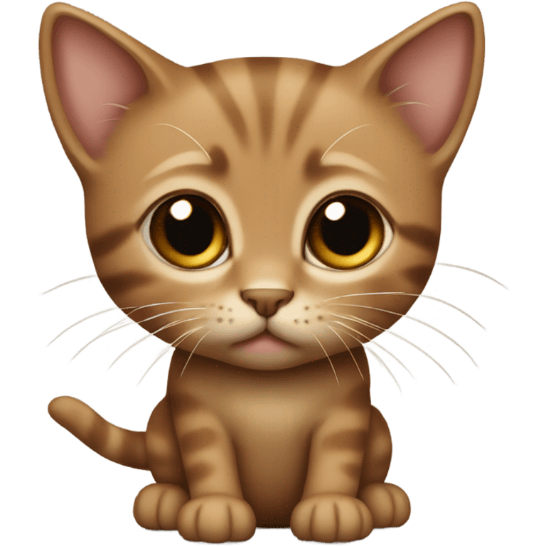 brownt shy realistic kitten emoji