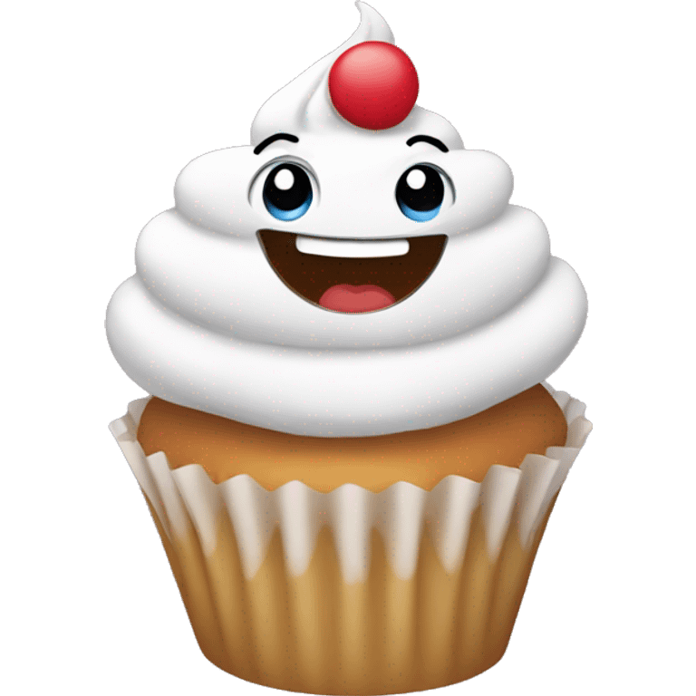 Happy cupcake emoji