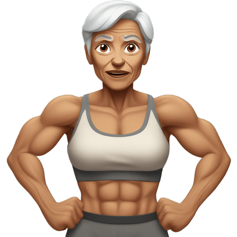 very muscular grandma   emoji