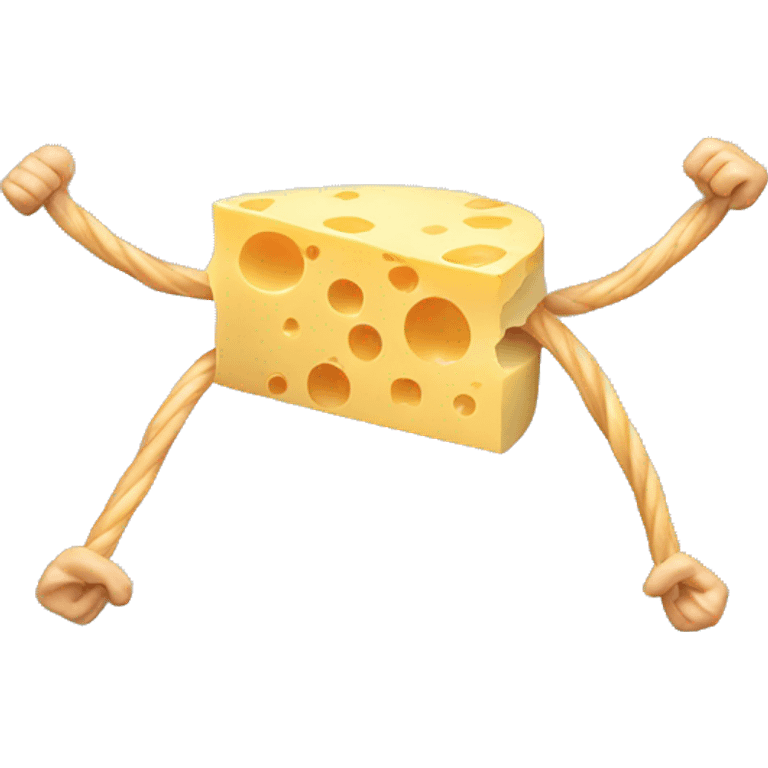 Cheese string with arm muscles emoji