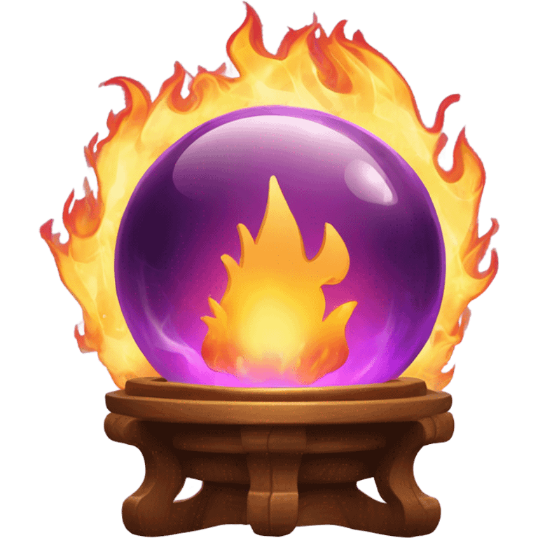 fortune telling ball in fire emoji