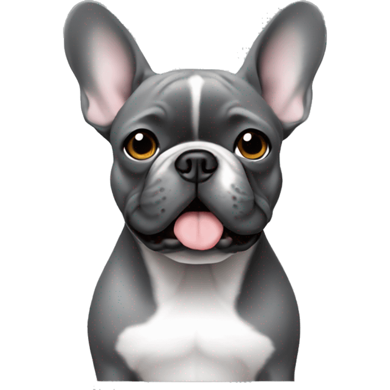 French bulldog grey emoji