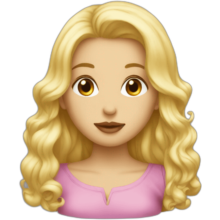 The woman blonde kiss the girl emoji