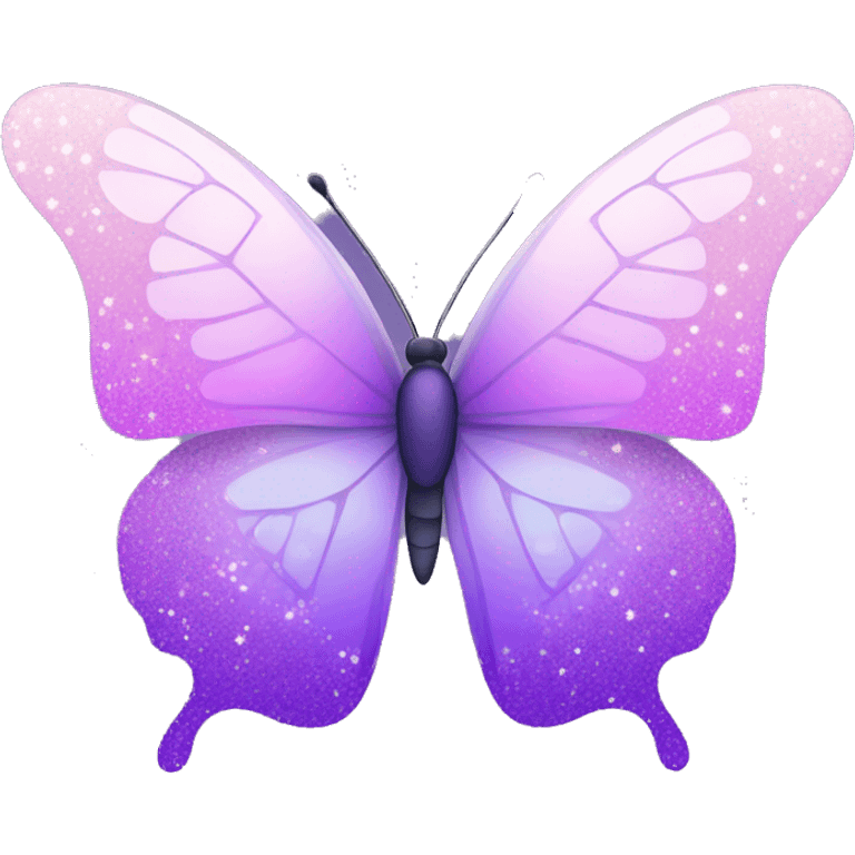 Sparkly Pastel purple-gradient butterfly emoji