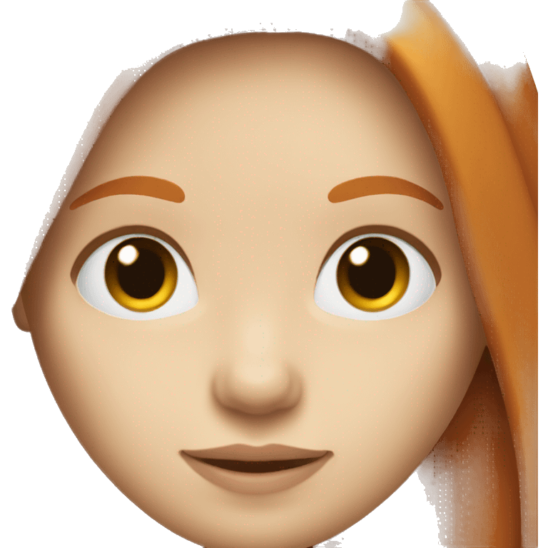 ginger red hair female , blue eyes, straight long hair emoji