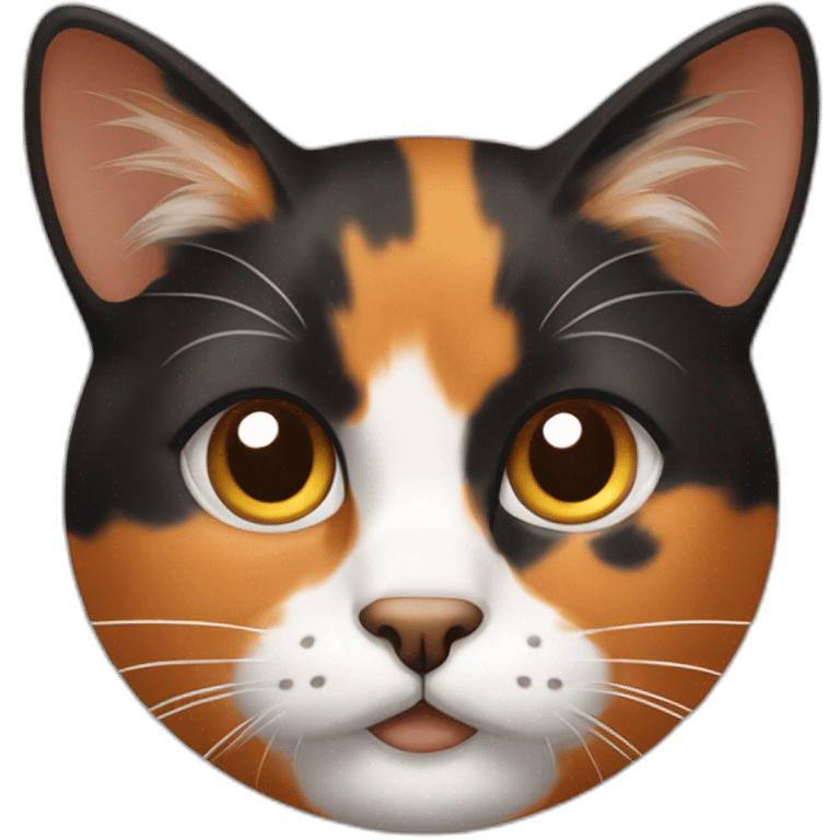 Calico cat with orange, brown and black pattern on it’s face emoji