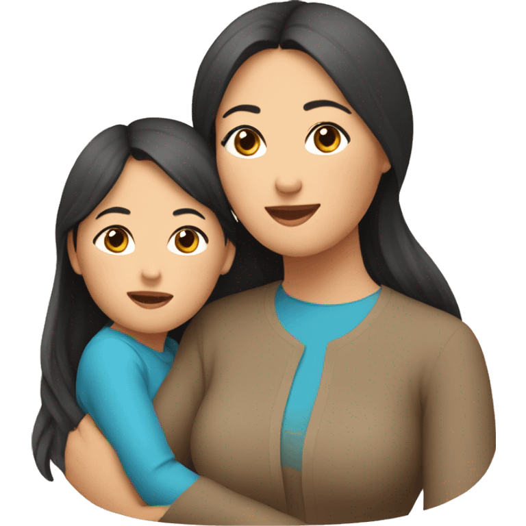 Mom and daughter from Kazakh  emoji