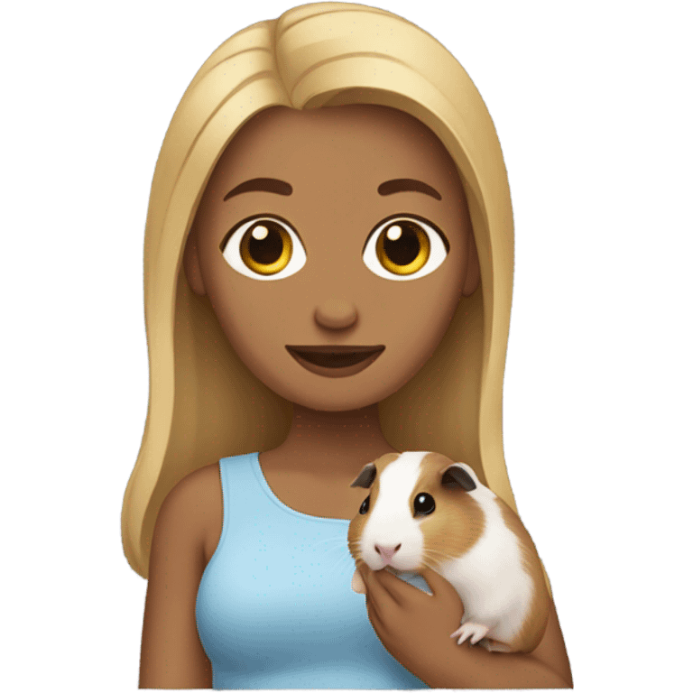 darkBlonde Woman holding a guineapig emoji