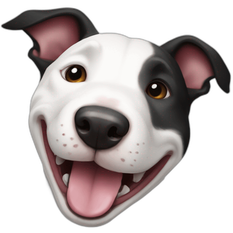 happy black & white bull terrier emoji