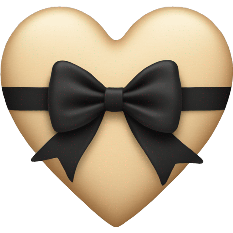 beige heart with black bow emoji