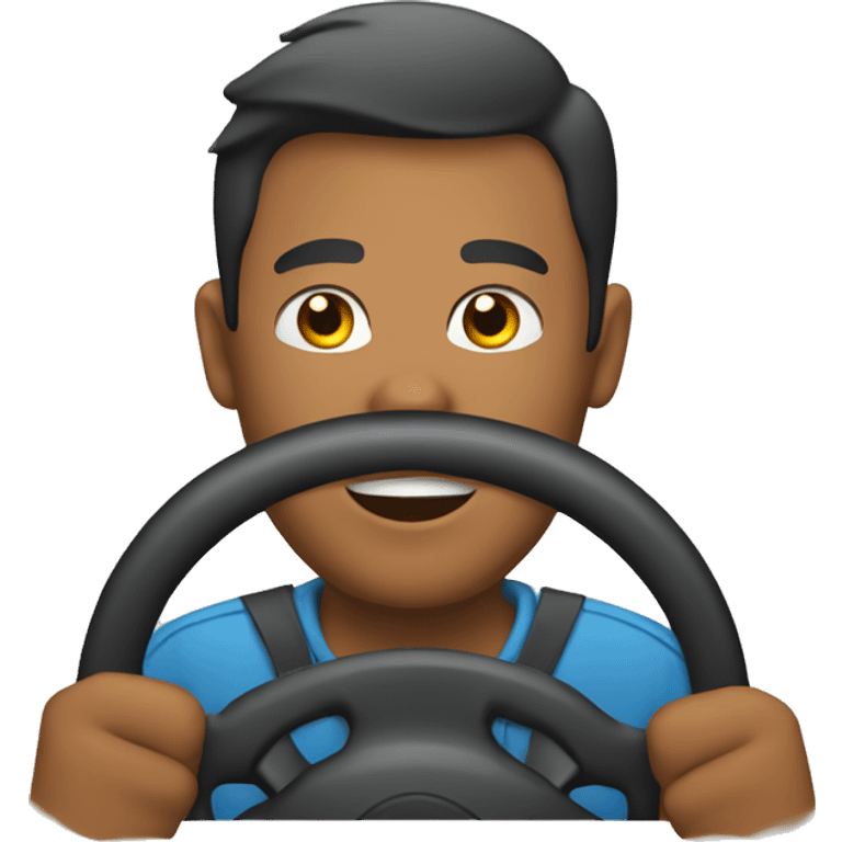 Turning the steering wheel emoji