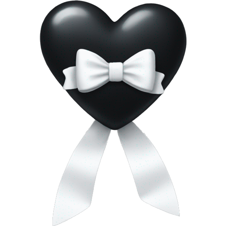 black heart with white bow emoji