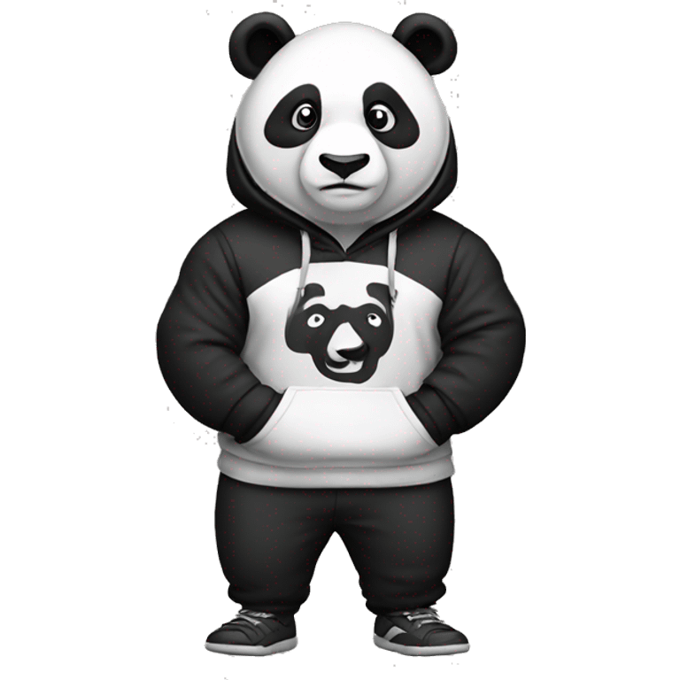 panda wearing wrestling hoodie emoji