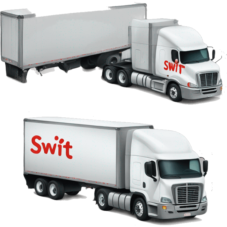 Semi truck that says swift on it emoji