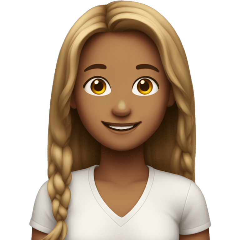 smiling girl with long hair emoji