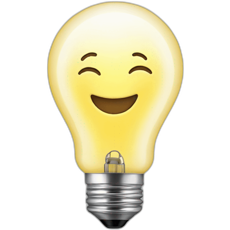 A light bulb that smiles  emoji