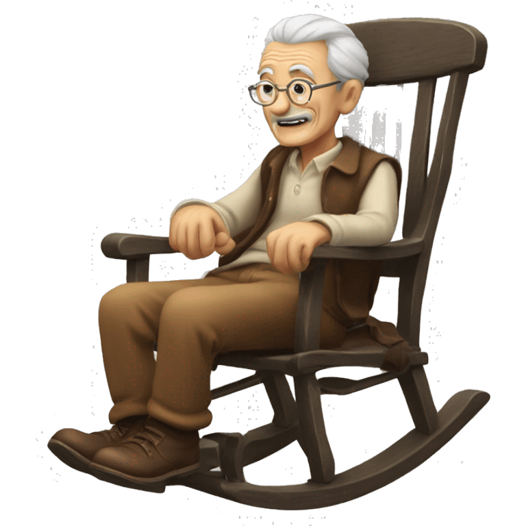 old dude playing games in a rocking chair emoji