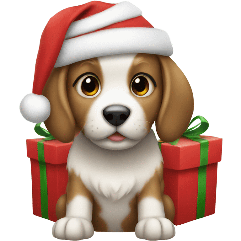 Christmas puppy emoji