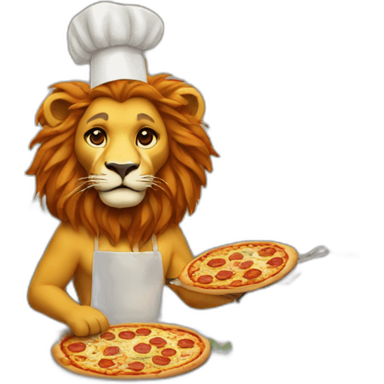 lion cook new year pizza emoji