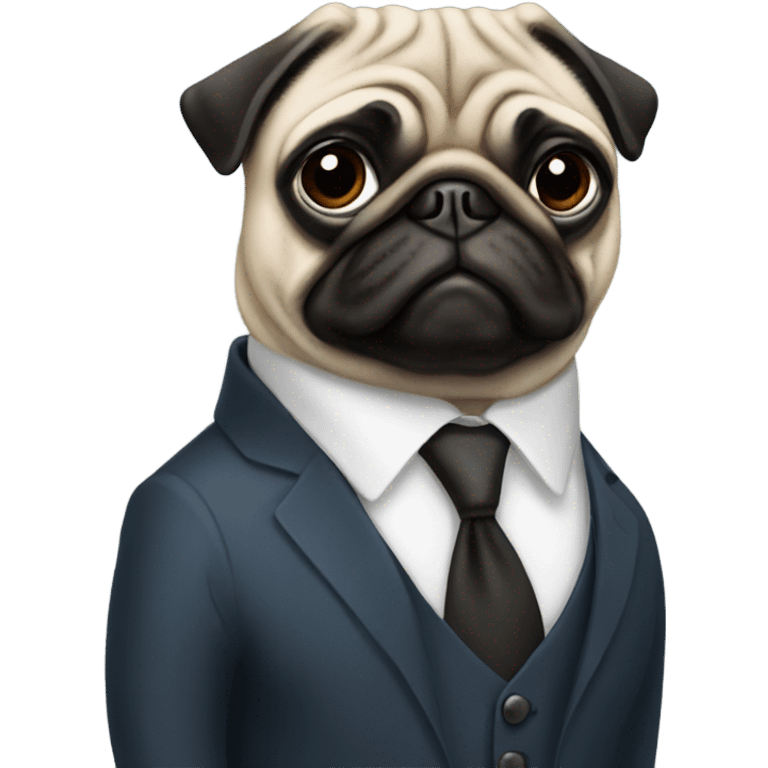 Pug in suit  emoji