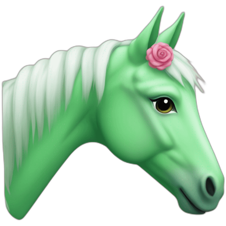 licorne verte a pois rose emoji