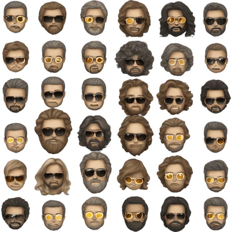 salt pepper Long  hair, male, beard,sunglasses art teacer emoji