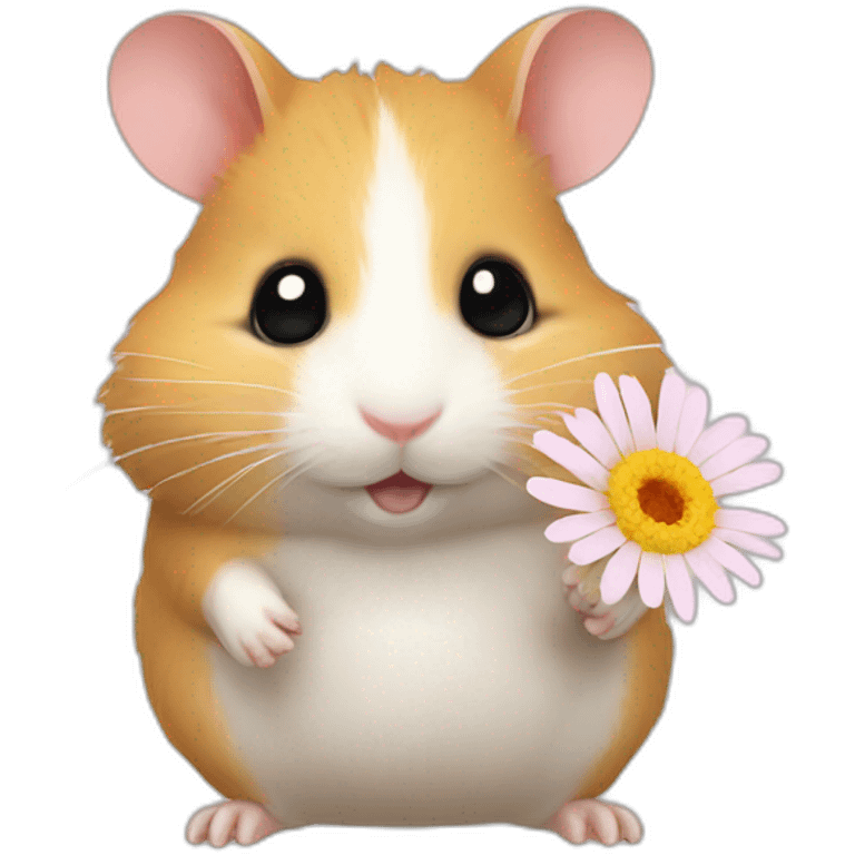 Hamster with flower emoji