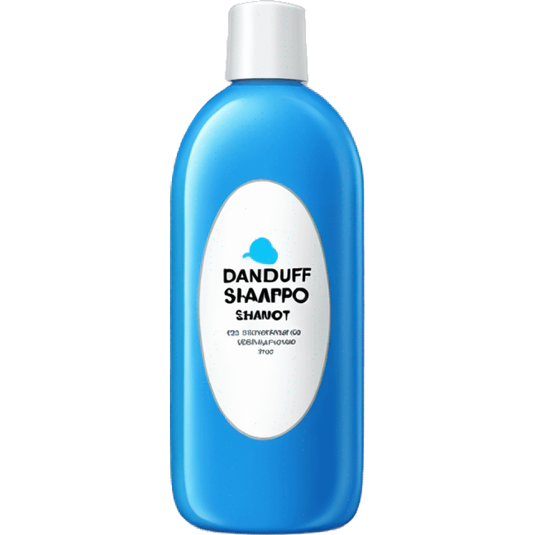 Blue Shampoo with a label that says Dandruff emoji