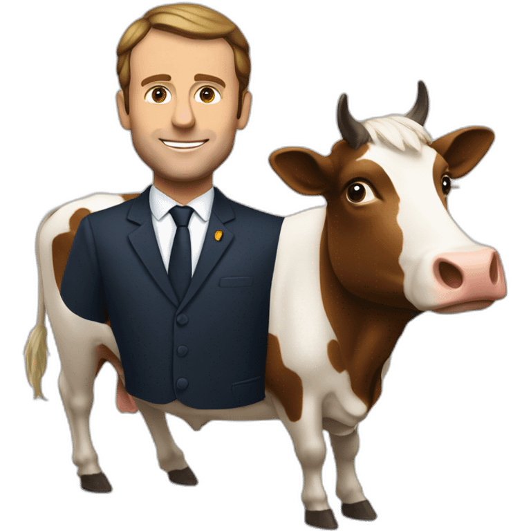 Macron sur une vache emoji