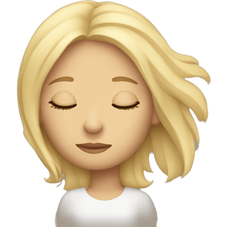 Blonde girl sleeping emoji