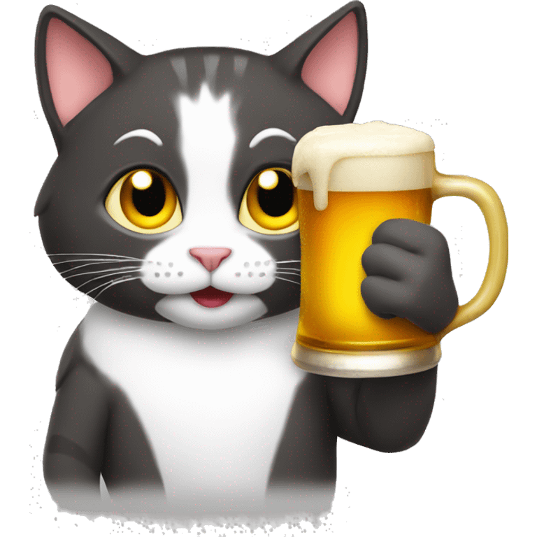 Cat with beer emoji