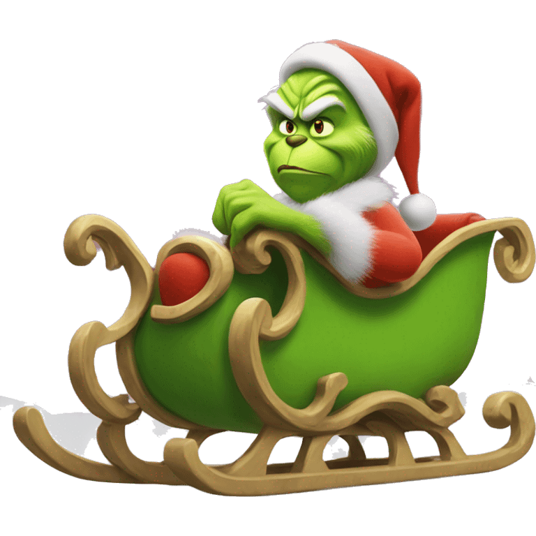 grinch on his sled emoji