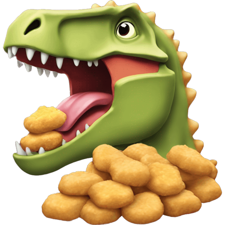 dinosaur eating dino nuggets emoji