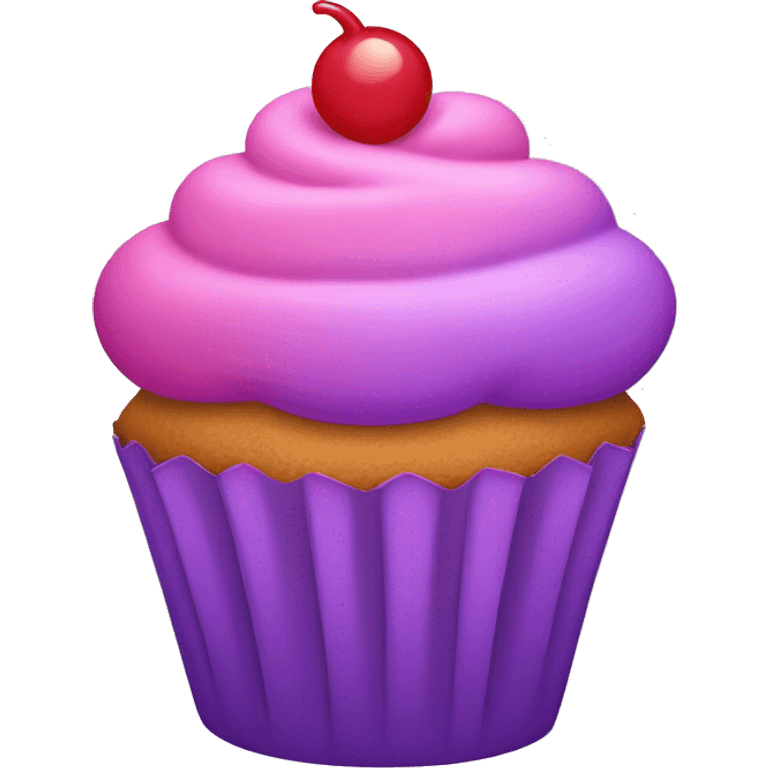 Pink and purple cupcake emoji