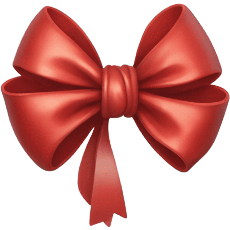 "A vibrant red bow with a silver hollow heart at the base of the bow's knot. The bow should have an intense red color, and the silver heart should be positioned at the center of the knot." emoji